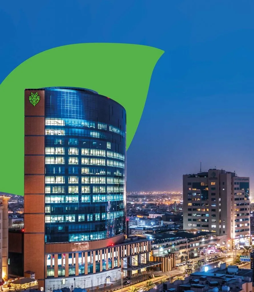Wieża szpitalna kompleksu Almoosa Specialist Hospital w Al-Ahsa, widok z zewnątrz