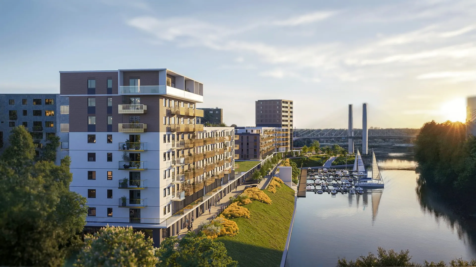 Wizualizacja osiedla Port Popowice we Wrocławiu