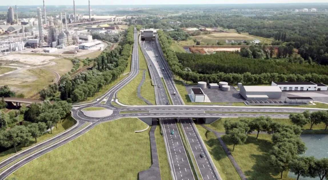 Wizualizacja tunelu drogowego pod Odrą w ciągu drogi ekspresowej S6